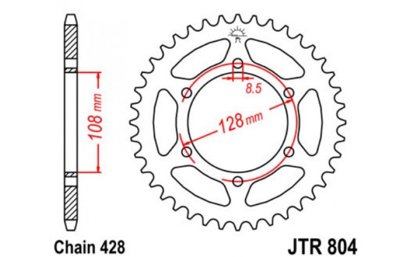 JT звезда задняя JTR804