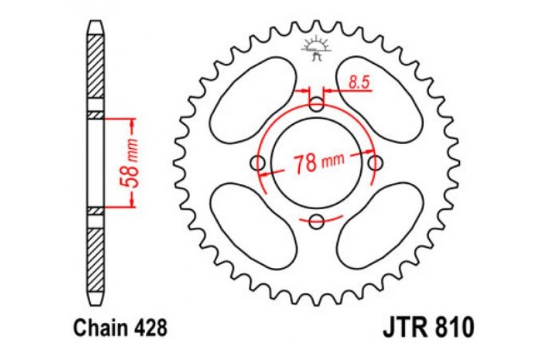 JT звезда задняя JTR810