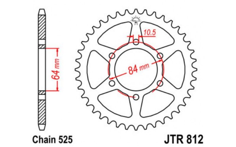 JT звезда задняя JTR812