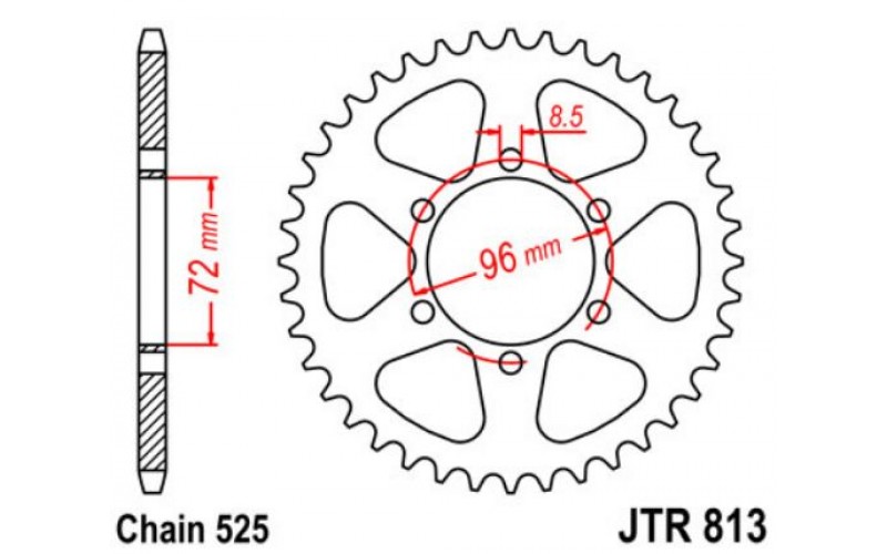 JT звезда задняя JTR813