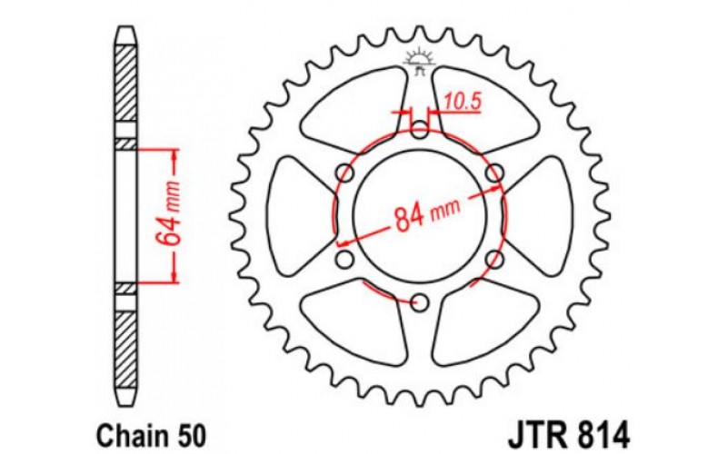 JT звезда задняя JTR814