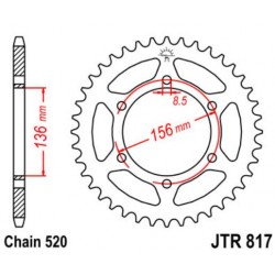 JT звезда задняя JTR817