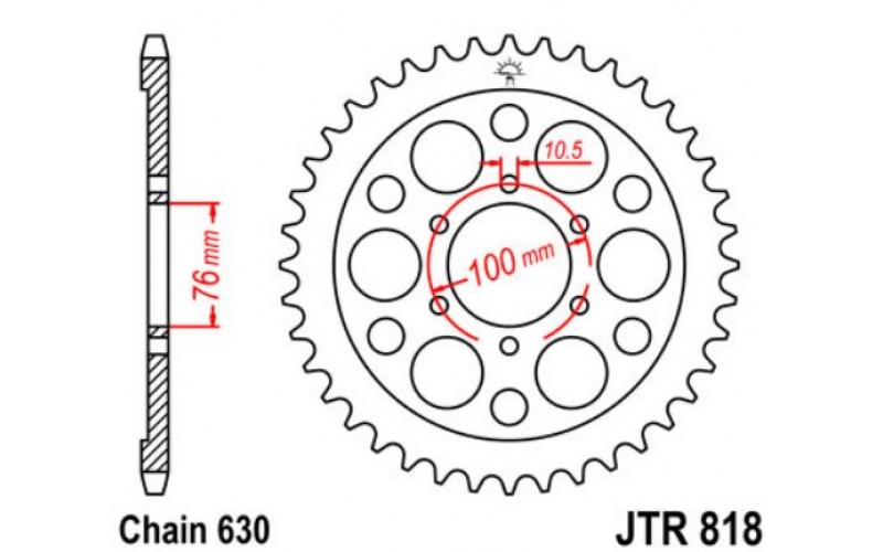 JT звезда задняя JTR818