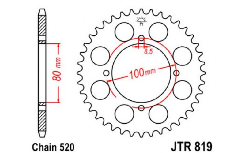 JT звезда задняя JTR819