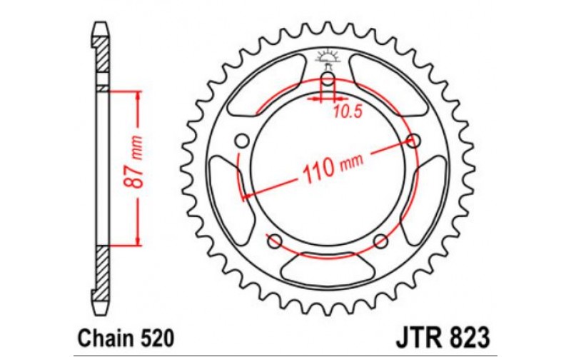 JT звезда задняя JTR823