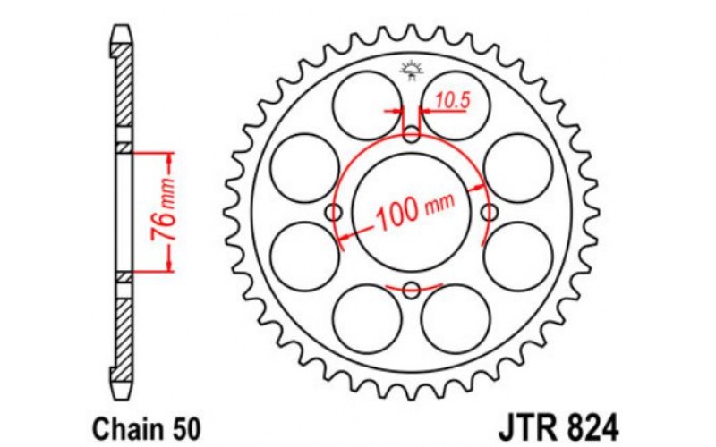 JT звезда задняя JTR824