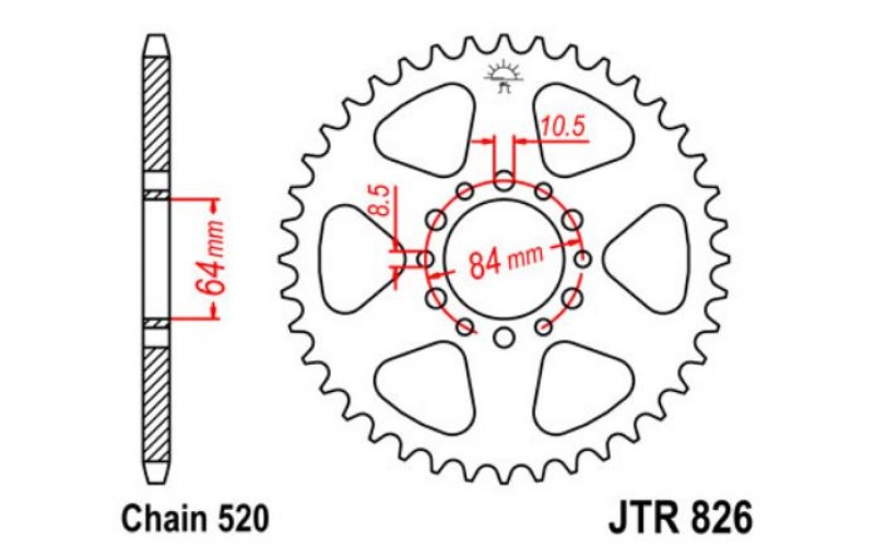 JT звезда задняя JTR826