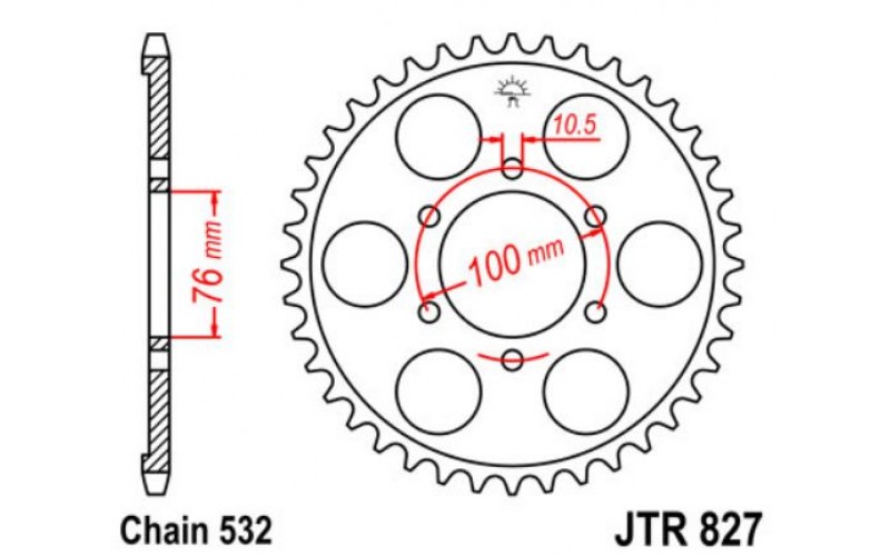 JT звезда задняя JTR827