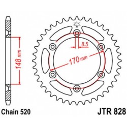 JT звезда задняя JTR828