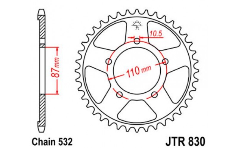 JT звезда задняя JTR830