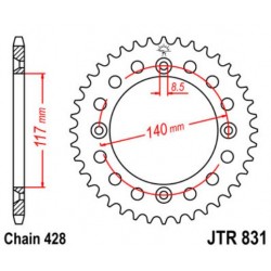 JT звезда задняя JTR831