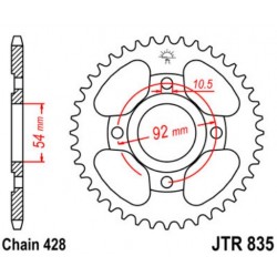 JT звезда задняя JTR835