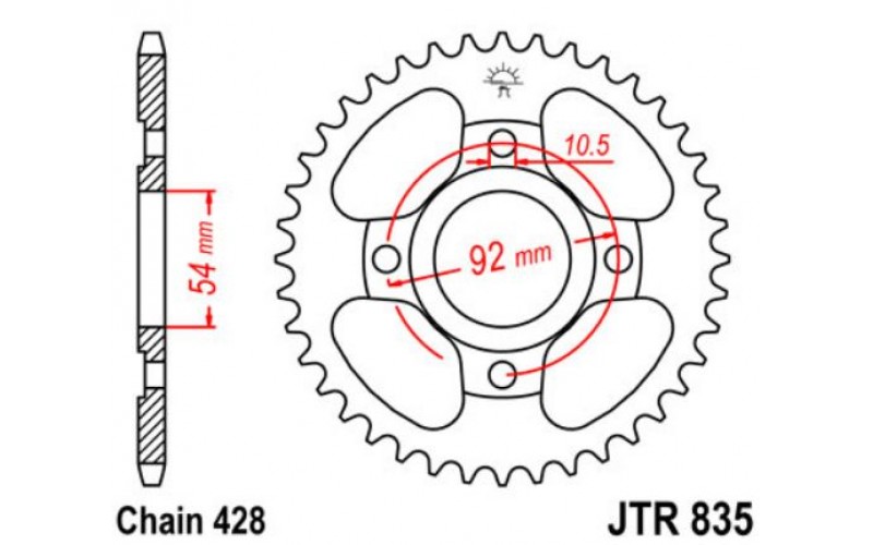 JT звезда задняя JTR835