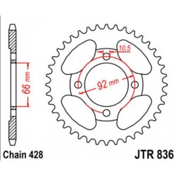 JT звезда задняя JTR836