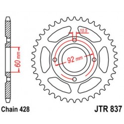 JT звезда задняя JTR837