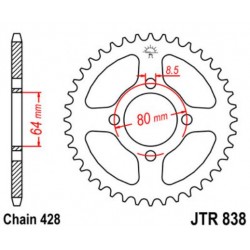 JT звезда задняя JTR838