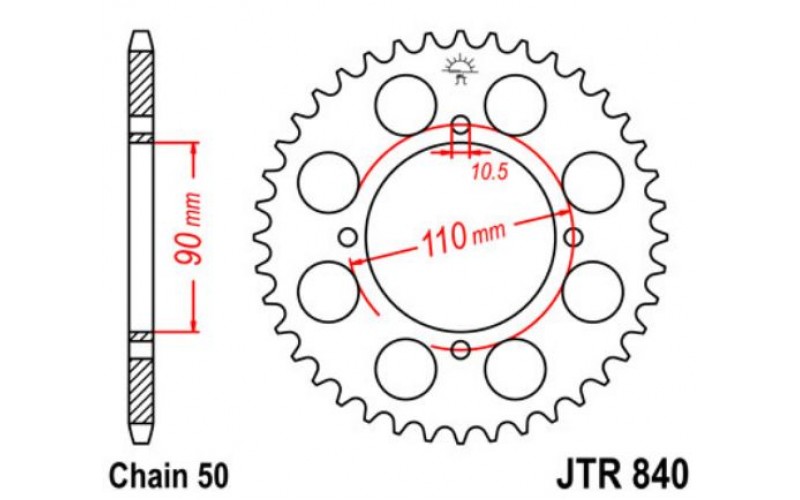 JT звезда задняя JTR840