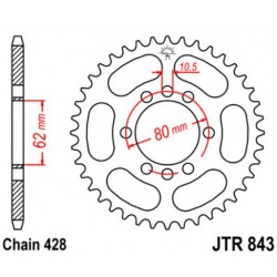 JT звезда задняя JTR843