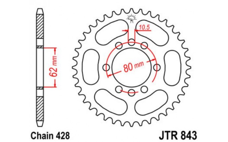 JT звезда задняя JTR843