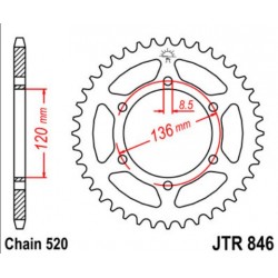 JT звезда задняя JTR846