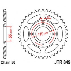 JT звезда задняя JTR849