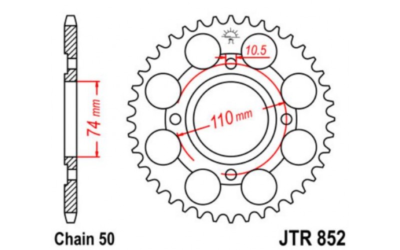 JT звезда задняя JTR852