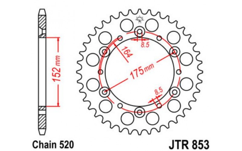 JT звезда задняя JTR853