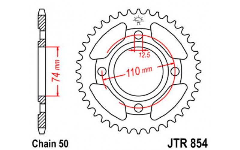 JT звезда задняя JTR854