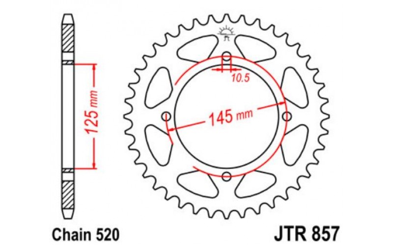 JT звезда задняя JTR857