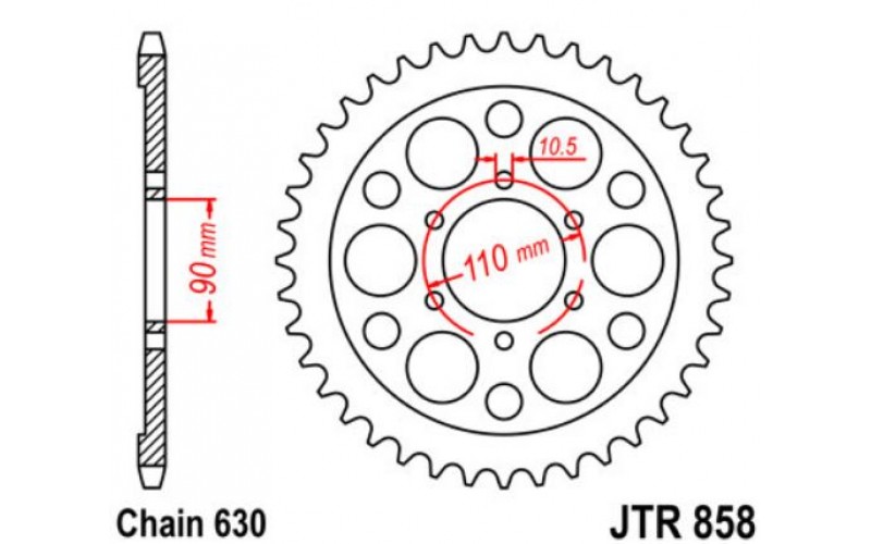 JT звезда задняя JTR858