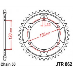 JT звезда задняя JTR862