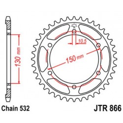 JT звезда задняя JTR866