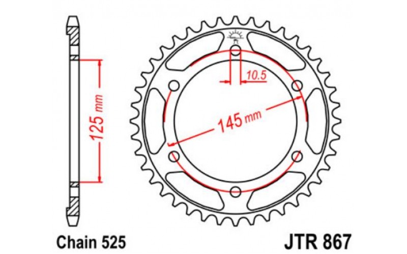 JT звезда задняя JTR867