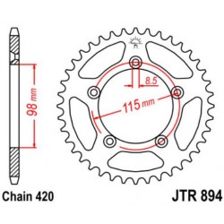 JT звезда задняя JTR894