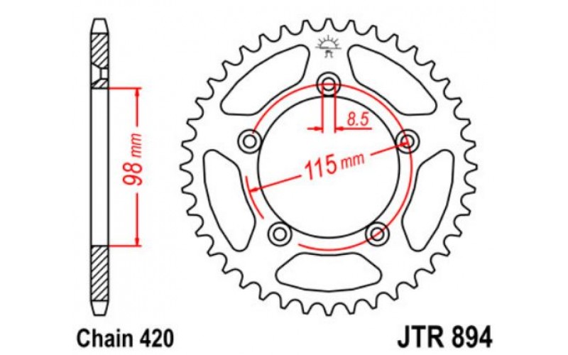 JT звезда задняя JTR894