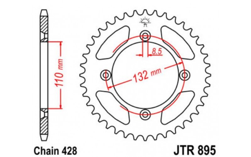 JT звезда задняя JTR895