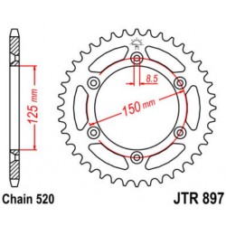 JT звезда задняя JTR897