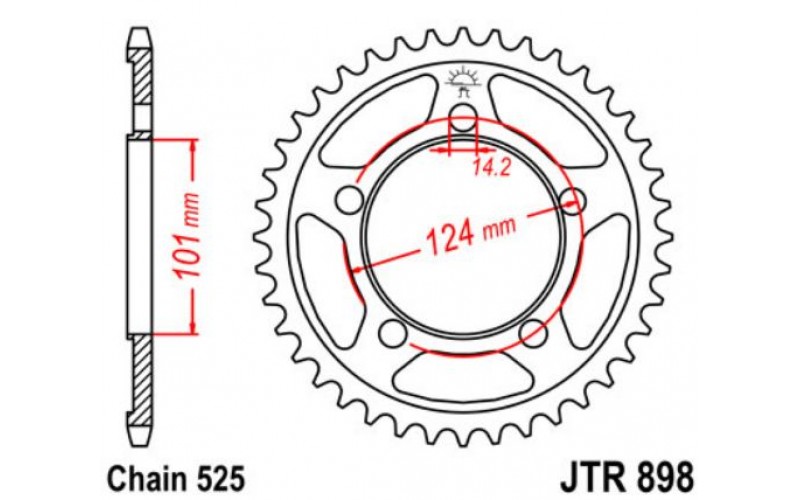 JT звезда задняя JTR898