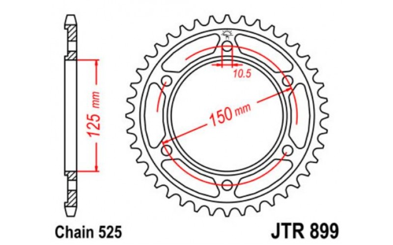 JT звезда задняя JTR899