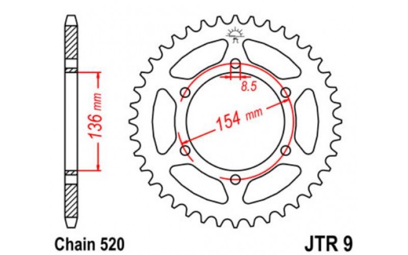 JT звезда задняя JTR9