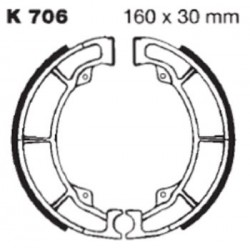 Колодки тормозные EBC для Kawasaki, SHOE-BRAKE  K706 (41048-1069, 41048-020, 41048-1058, 41048-1062)