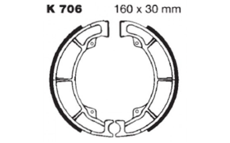 Колодки тормозные EBC для Kawasaki, SHOE-BRAKE  K706 (41048-1069, 41048-020, 41048-1058, 41048-1062)