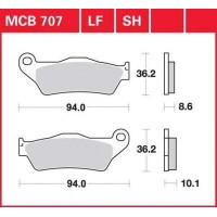 Колодки тормозные синтетические Lucas TRW для BMW 850-1200, Brake Pads MCB707SH (225101380, FDB2039P, 34212330633, 34212332988, 34212335465, 34217660281, 34217671881, 34212314997AE)