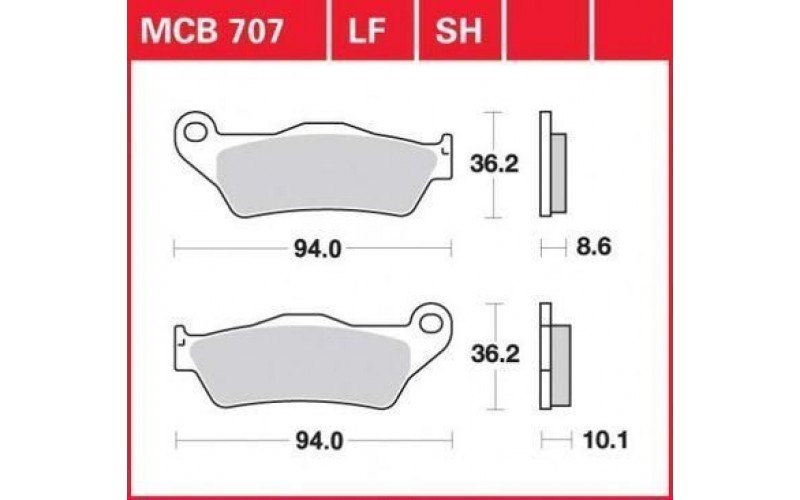 Колодки тормозные синтетические Lucas TRW для BMW 850-1200, Brake Pads MCB707SH (225101380, FDB2039P, 34212330633, 34212332988, 34212335465, 34217660281, 34217671881, 34212314997AE)