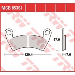 Колодки тормозные синтетические Lucas TRW для Polaris MRZR 1000, Brake Pads MCB853SI (2208933,  2209279, 2208078, 2205949, 2203747, 1912508, 1911228, FA452R)