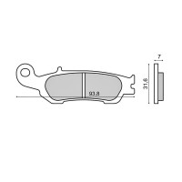 Колодки тормозные синтетика RMS для Yamaha YZ 125, 250, 450, BRAKE PAD KIT 225102843 (FT4105, 5XC-W0045-00-00)