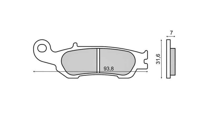 Колодки тормозные синтетика RMS для Yamaha YZ 125, 250, 450, BRAKE PAD KIT 225102843 (5XC-W0045-00