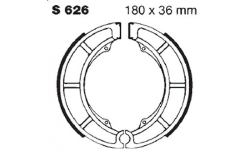 Колодки тормозные EBC для ATV Suzuki KingQuad 400, VL 800, VZ 800, Shoe set rear brake S626 (64400-38830, 64400-38840, 64400-38820)